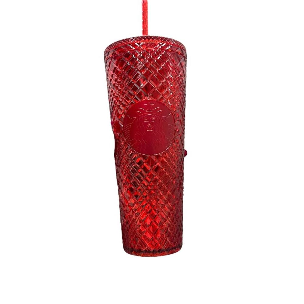 Starbucks Holiday Christmas Jeweled Cold Tumbler Red‎ 24oz Venti NWT